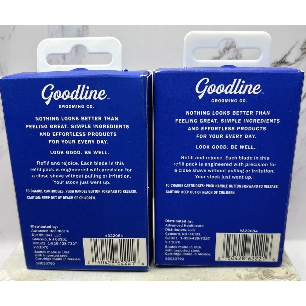 2 Pack Goodline Grooming Co. 5-Blade Razor Refills 16 Cartridges Total